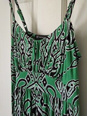 NWT Green Sundress Medium INC With Empire Waist And Adjustable Straps